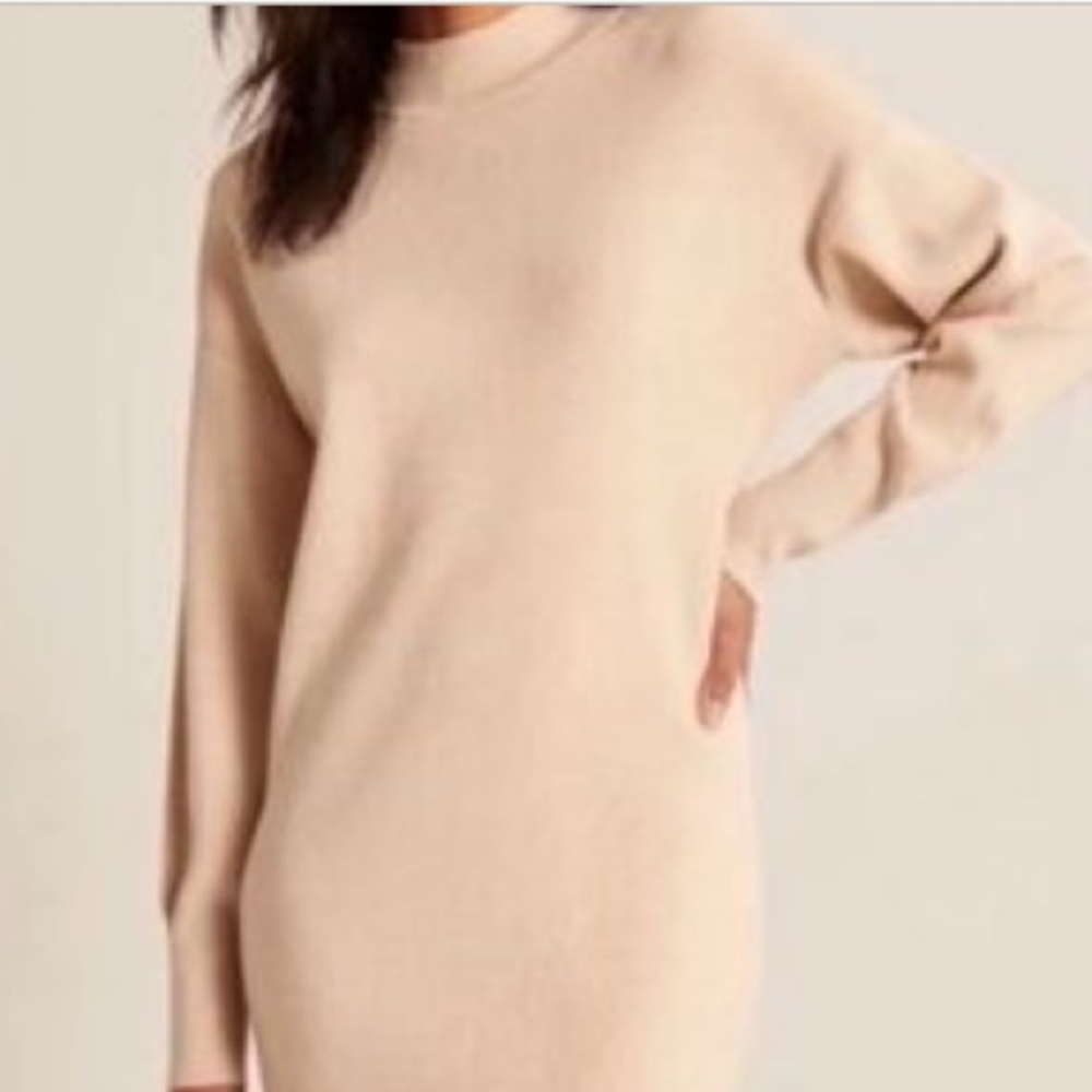 Abercrombie & Fitch Gray Mock Neck Ribbed Bodycon long sleeve Dress size XL